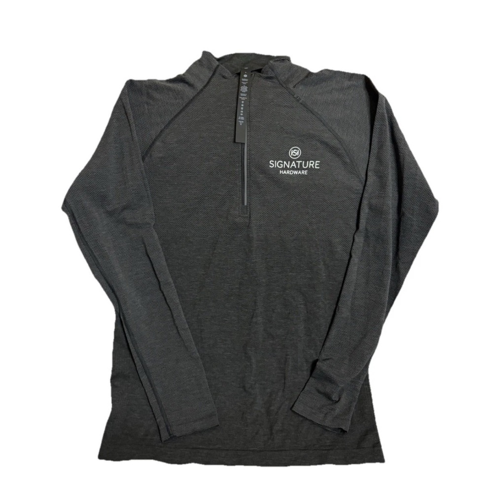 Lululemon $98 Soft Jersey Gray Mid-weight 1/4 Zip Pullover Sweatshirt Sz S
